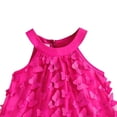 thumbnail image 4 of BLTIBY Girls Halter Tulle Dresses Sleeveless 3D Butterflies A Line Tutu Dress Summer Elegant Pageant Birthday Party Gowns Hot Pink 5-6 Years, 4 of 5
