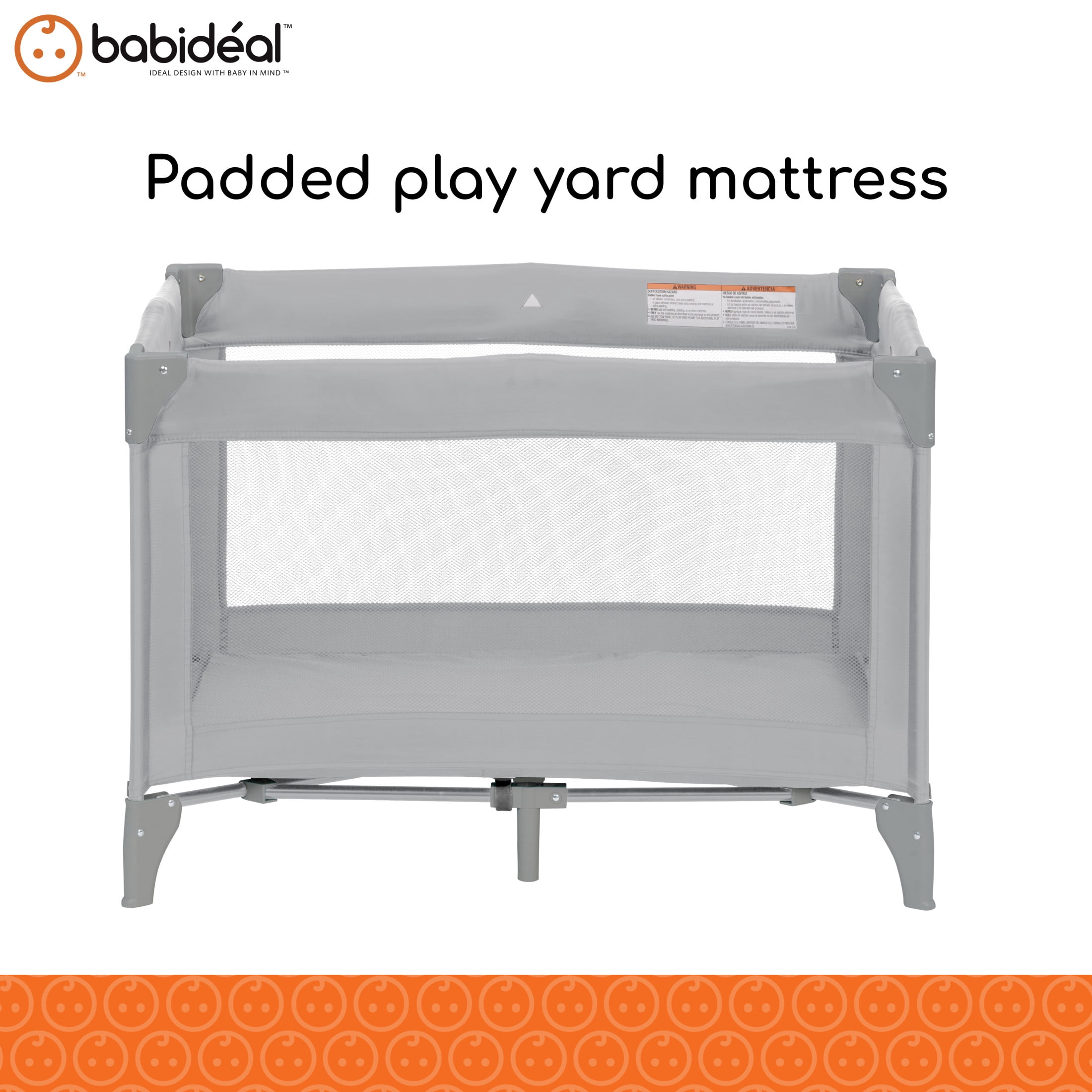 Babideal Portable Baby Play Yard with Mesh Sides and Padded Mat, Arctic Grey