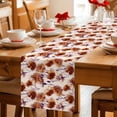 thumbnail image 5 of Orange Floral Table Runner 70 Inches, Vintage Cornflower Leaves Rustic Plants Bed Runner Dresser Scarves Tabletop for Indoor Outdoor Parties/Ceremony/Banquet, 13" x 70", 5 of 9