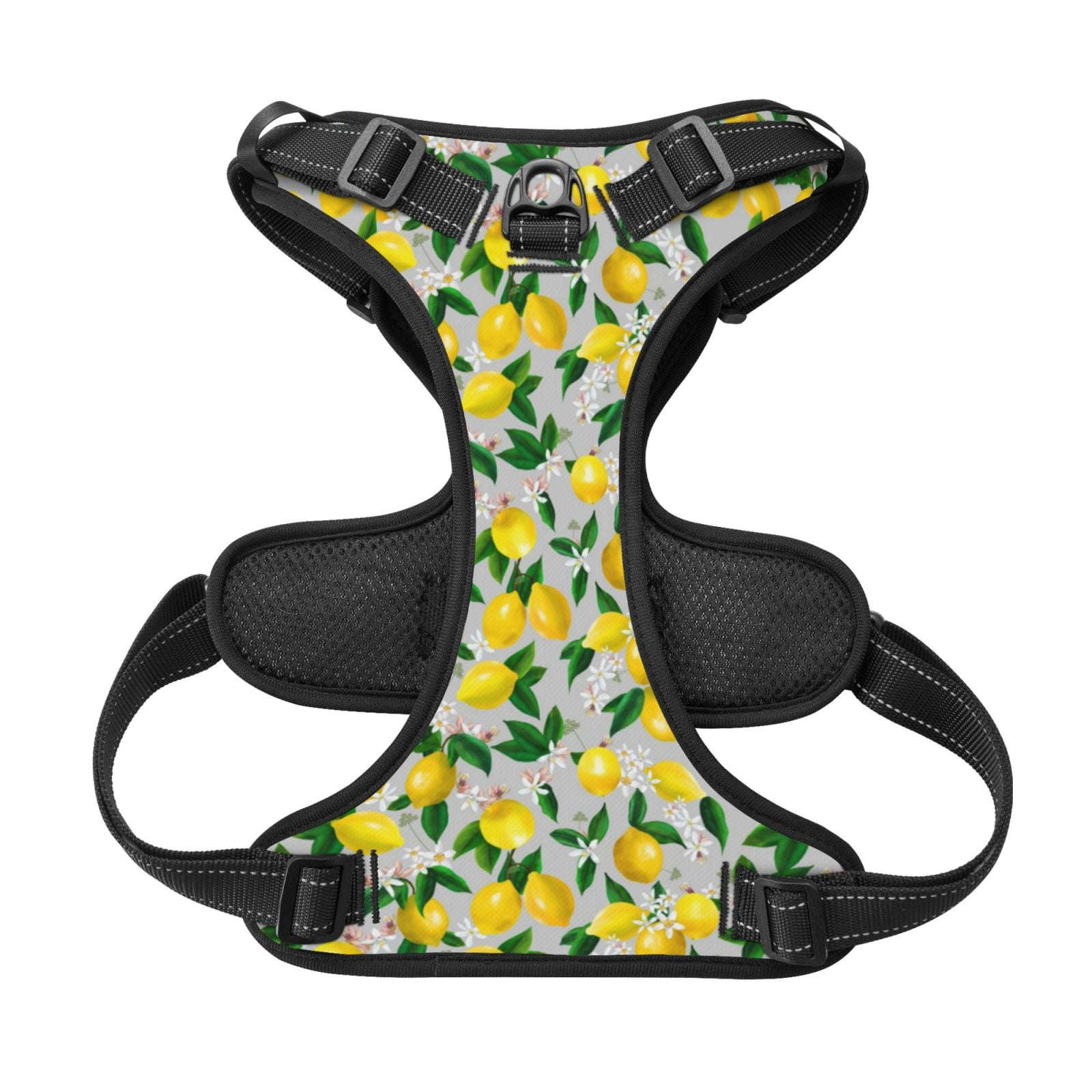 Kdxio Lemon1 Print No Pull Dog Harness Adjustable Reflective Oxford Easy Control Medium Large Dog Harness for Training and Everyday-Small