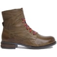 thumbnail image 2 of Josef Seibel Sanja 04 Women's Lace Up Leather Ankle Boot With Side Zip In Olive Size 10, 2 of 6
