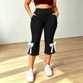 thumbnail image 6 of Ihhxva Women's Plus Size Capri Yoga Pants High Waisted 3/4 Length Stretch Bow Detail Multi-Pockets L-5XL, 6 of 9