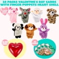 thumbnail image 5 of Joyfy 28-Pack Valentine's Day Pre-Assembled Hearts with Plush Animal Finger Puppets and Valentine's Day Cards for Kids, 5 of 8