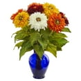 thumbnail image 2 of Nearly Natural Sunflower Artificial Arrangement in Blue Vase, 2 of 2