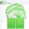 thumbnail image 2 of - Plastic Folders with Pockets and Prongs, 24 Pack, Letter Size, Green, Flexible Plastic Folders with Prongs, Clear Front Pocket and Card Slot, 2 of 6