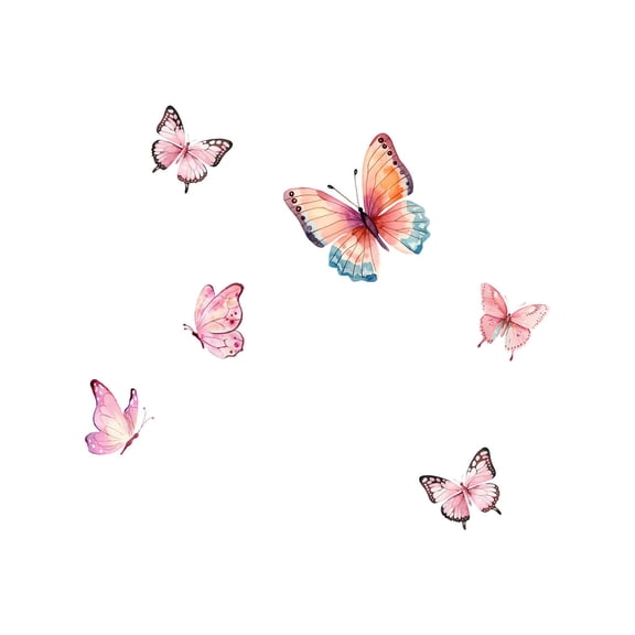Glow In The Dark Colorful Butterfly Stickers Self Adhesive Door Window Wall Decor Sparkling Glitter Decal For Bedroom Living Room Shop 1.97 To 3.94 Inches Size