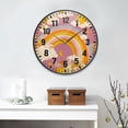 thumbnail image 2 of Yayeee Wall Clock Battery Operated 9.5" Silent Quartz Non-Ticking for Living Room Decor, Purple Retro Rainbow, 2 of 8