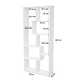 thumbnail image 6 of S-HOME Modern Asymmetrical Display Shelf In Synthetic Wood 5-Tier Vertical Bookcase For Compact Spaces, White, 6 of 16