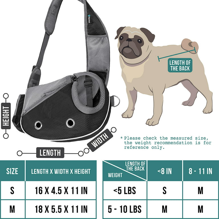 PetAmi Small Dog Sling Carrier, Soft-Sided Crossbody Puppy Carrying Purse  Bag, Adjustable Sling Pet Pouch to Wear Medium Dog Cat Travel, Dog Bag for