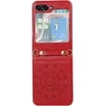 thumbnail image 2 of Crossbody Lanyard Case for Samsung Galaxy Z Flip 5 5G,Mandala Flower Pattern PU Leather Case with Shoulder Strap for Women Phone Protective Case Cover,Red, 2 of 12