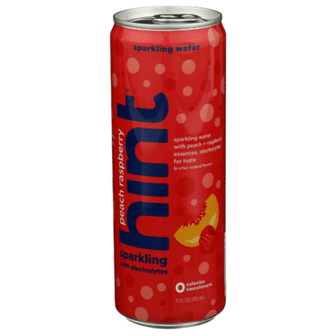 Hint Peach Raspberry Sparkling Water with Electrolytes 12 fl oz