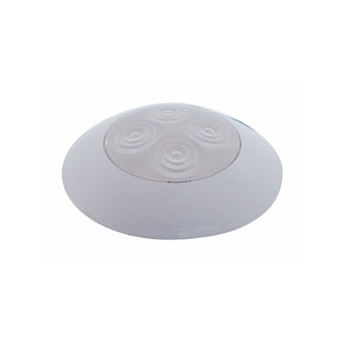 3" Round White 4 LED Boat RV Camper Accent Courtesy Light / Chrome Bezel