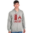 thumbnail image 4 of Put Out Fire Firefighter Fireman Men's Big & Tall Graphic Zip Up Hoodie Brisco Brands 3X, 4 of 5