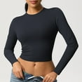 thumbnail image 6 of Jalioing Women's Crop Yoga Tops Quick Dry Long Sleeve Crew Neck Athletic Shirts Slim Fashion Summer Workout Tees, 6 of 7