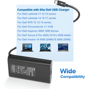 65W USB-C Latitude Charger fit for Dell Latitude 3420 3540 5550 5520 5420 5430 5440 5340 5320 5630 5640 7440 7430 7420 7410 7370 7390 2-in-1, Dell XPS 13 9350 Type-C Adapter