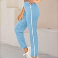 thumbnail image 2 of Lixiuxyad Summer Beach Pants Women Wide Leg Pants Elastic Waist Fashion Solid Casual Sports Sweatpants Loose Pants With Pockets Blue, 2 of 6