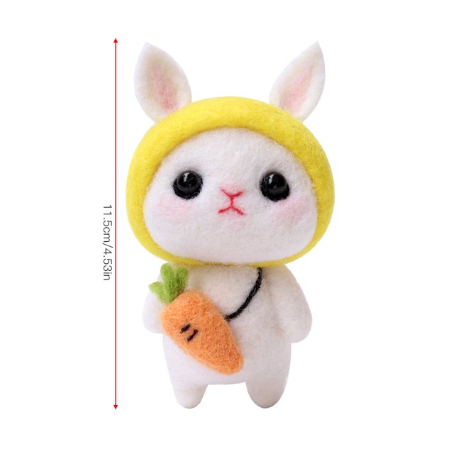 DIY Felting Wool Rabbit Doll Craft Material Package Tools, Kids, Adults, Handmade, Improve Hands On Ability, Watermelon, Carrot, Peach, Strawberry