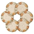 thumbnail image 4 of 6 Pcs Drink Coasters with Holder 3.94in Woven Coasters for Drinks Pumpkin Wreath Pattern Coaster Set for Protection Table, 4 of 7