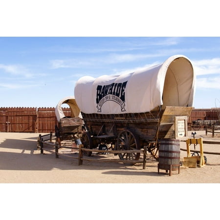 Canvas Print Transportation Wagon Chuck Wagon Wild West Covered Stretched Canvas 32 x