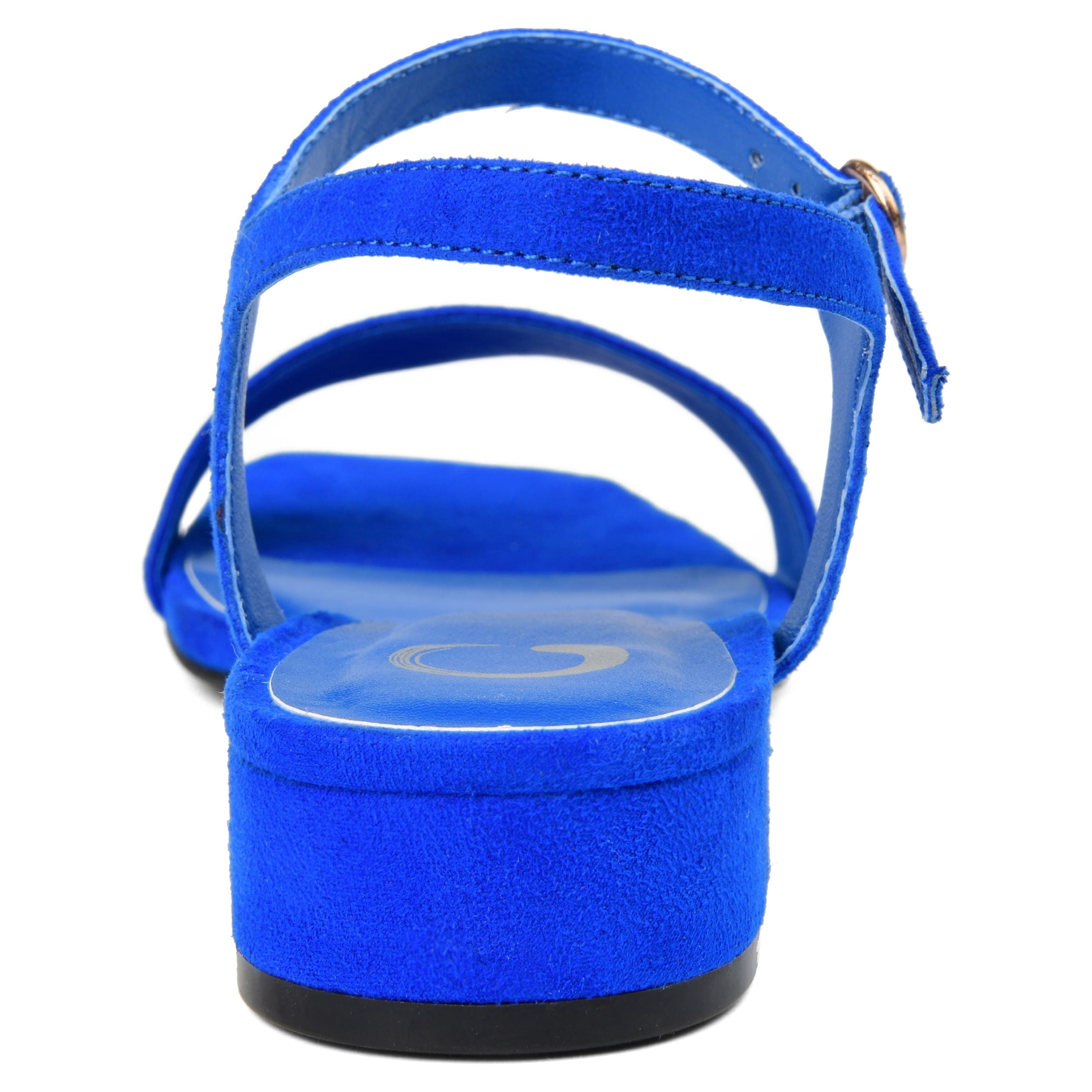 Journee Womens Beyla Open Square Toe Flat Sandals