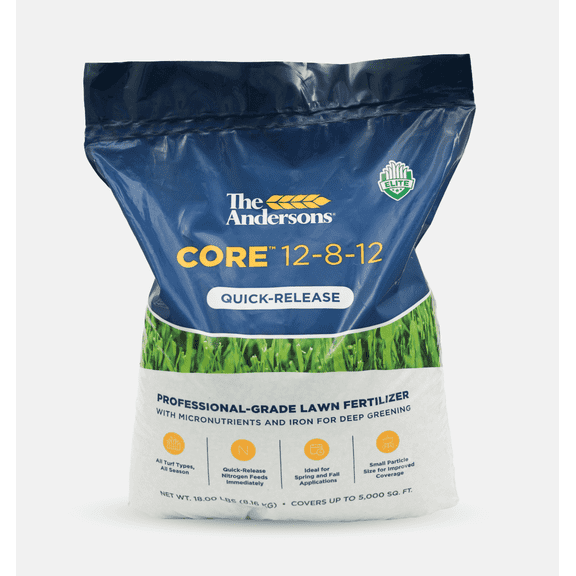 The Andersons Core 12-8-12 Professional-Grade Quick-Release Lawn Fertilizer - 18 lbs. Covers up to 5,000 sqft.
