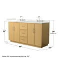 thumbnail image 4 of Elan TK 66" Light Oak Double Vanity Giotto Quartz Top (3-Hole) & Nickel Trim, 4 of 5