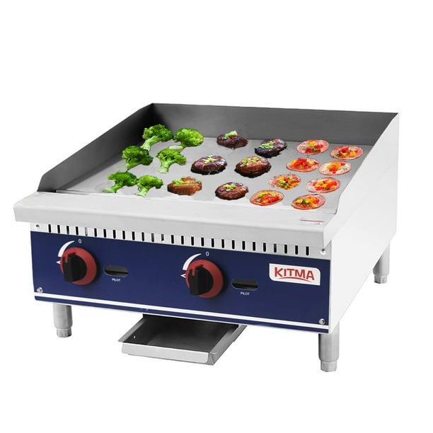 Commercial Countertop Manual Griddle, 24'' Heavy Duty Liquid Propane