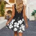 thumbnail image 4 of Zedker Summer Dresses for Women Casual Sleeveless Neck Sleeveless Printed Sundresses Floral Beach Short Dress with Pockets Black Size S-XXL, 4 of 7