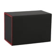 thumbnail image 2 of Funda protectora de cuero PU Macarena para tarjetas comerciales contenedor de tarjetas de ladrillos línea roja negra, 2 of 8