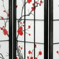 thumbnail image 2 of Oriental Furniture 4 ft. Tall Cherry Blossom Shoji Screen - Black - 4 Panel, 2 of 3
