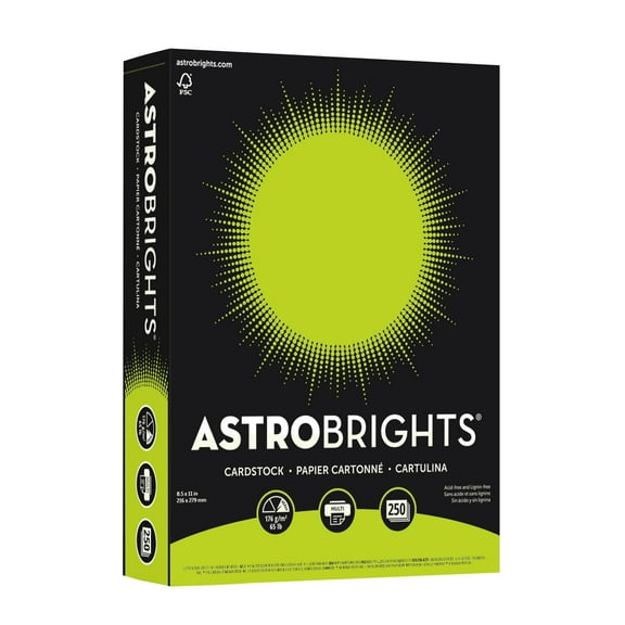 Astrobrights® Color Card Stock, 8 1/2" x 11", FSC® Certified, 65 Lb, Terra Green™, Pack Of 250 Sheets