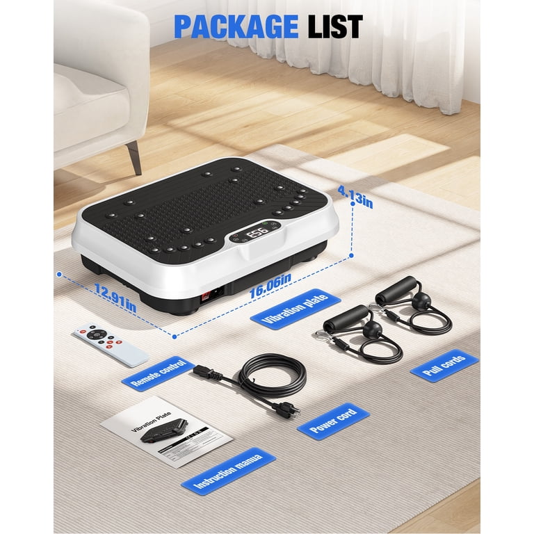 bigzzia Vibration Plate Exercise Machine, Whole Body Workout Platform,  Adjustable Speed 1-99, 265 lbs, White - Walmart.com