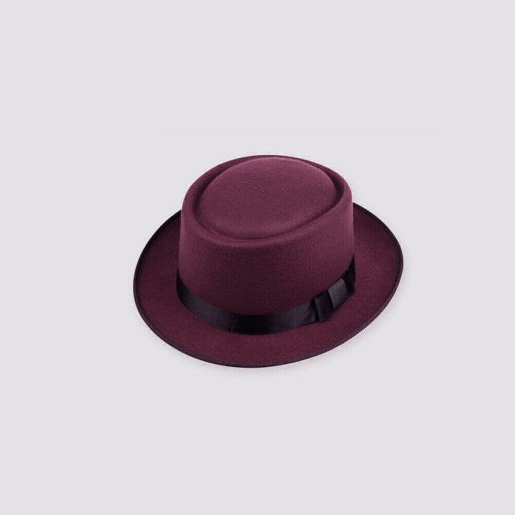 Pork Pie Hat Gentleman Fedora Cap 