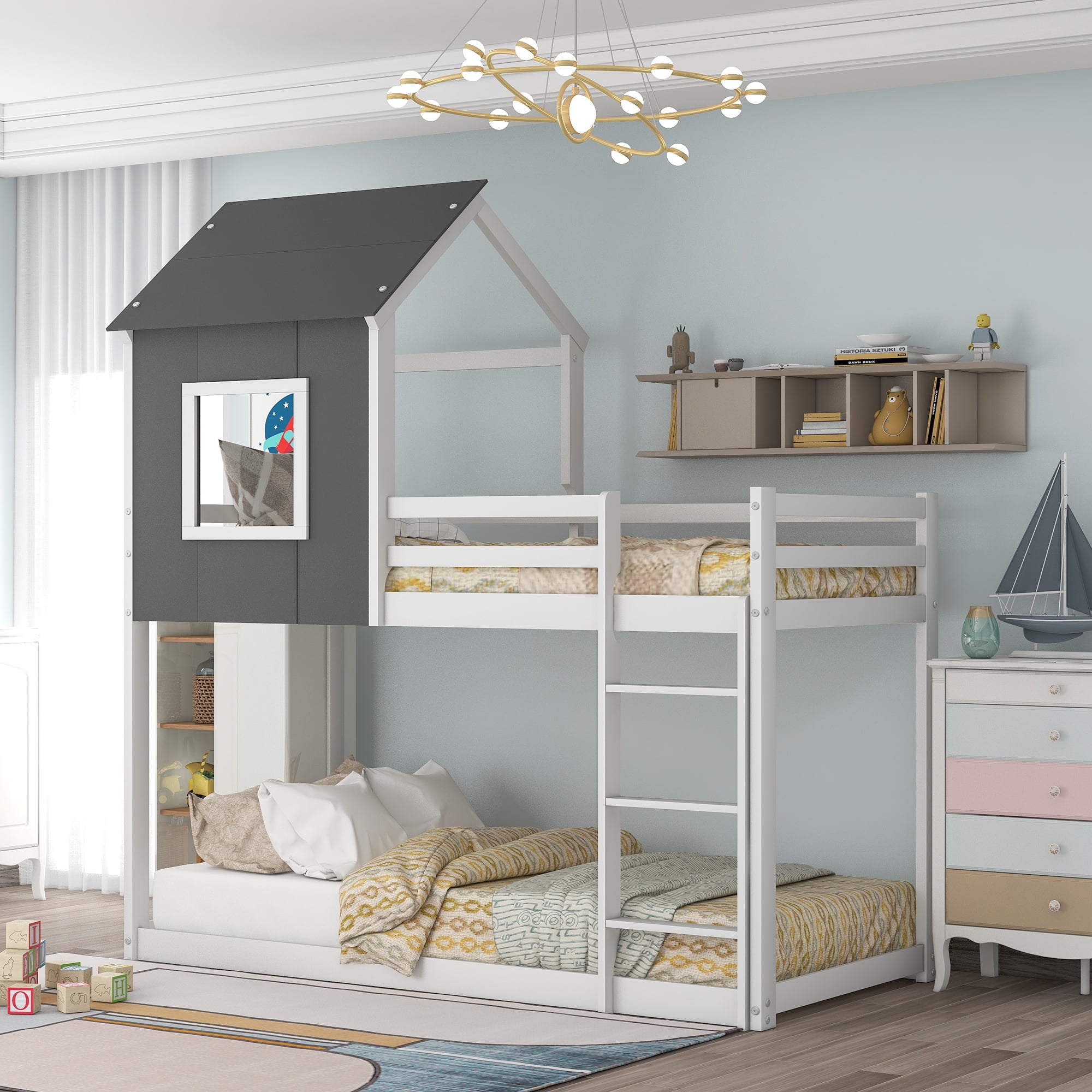 Storkcraft Caribou Twin Over Solid, Storkcraft White Bunk Bed