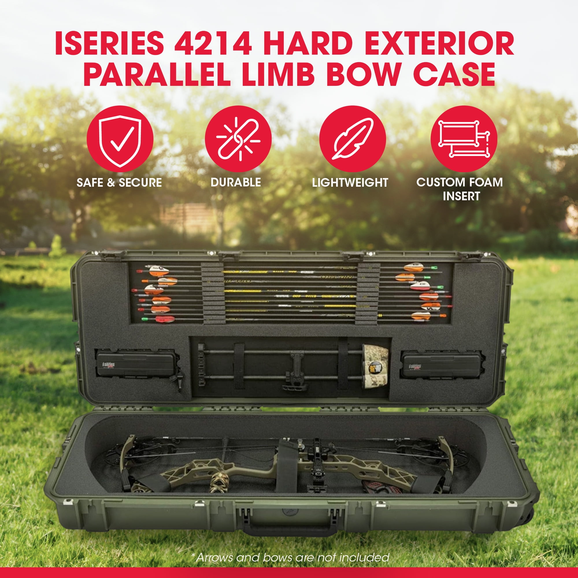 SKB Cases iSeries 4214 Archery Hunting Bow Case, Hard Exterior