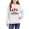 thumbnail image 4 of Lorytime Kids Hoodies for Boys Girl Merry Christmas Sweatshirt Long Sleeve Pullover Drop Shoulder Festive Tops White, 4 of 4