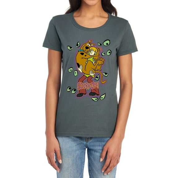 Scooby Doo Being Watched Women's T Shirt (Small) Charcoal