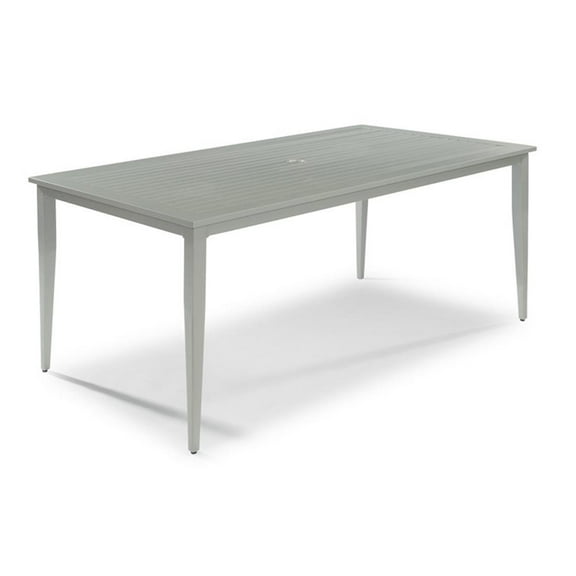 Pemberly Row ModernGray Aluminum Outdoor Dining Table