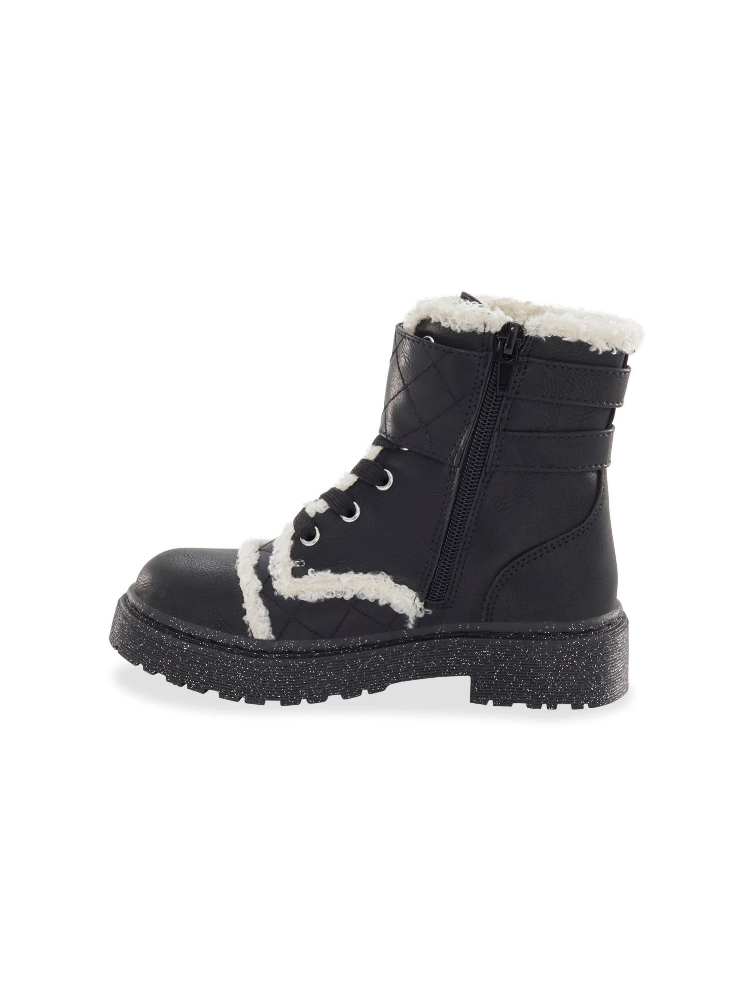 Portland Company Little & Big Girl Blaze Faux Fur Trim Combat Boot