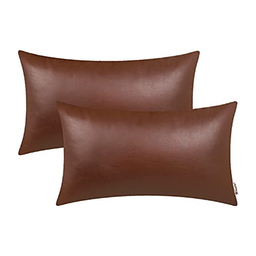 Cozy Bolster Pillow Covers Cases, Tan Leather Bolster Cushion Covers