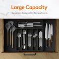 thumbnail image 2 of Organizador de cajones para cubiertos, bandeja expandible para cubiertos de cocina, soporte para cubiertos y utensilios sin BPA, soporte de plástico ajustable para cuchara, tenedor y cuchillo, grande,, 2 of 5