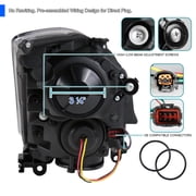 مصابيح أمامية لجهاز عرض الدخان Spec-D Tuning مع شريط LED متسلسل متوافق مع مجموعة المصابيح الأمامية اليسرى + اليمنى لسيارة Infiniti G35 كوبيه 2003-2007