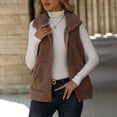 thumbnail image 2 of Long Vest for Women Sleeveless Cable Knit Open Front Cardigan Oversized Sherpa Vest Jacket Button Hooded Sweater Coat, 2 of 4