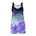 thumbnail image 5 of Nrmvnmi Summer Short Rompers for Women 2024 Casual Loose Sleeveless Floral Tie Knot Strap Jumpsuits Wide Leg Overalls with Pockets Purple SMothers Day Gifts, 5 of 6