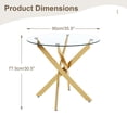 thumbnail image 5 of 35" Round Glass Dining Table, Paproos Dining Table for 4, Kitchen Table with Gold Plated Metal Legs, Minimalist Glass Dining Room Table for Kitchen, Gold(Only Table), 5 of 5