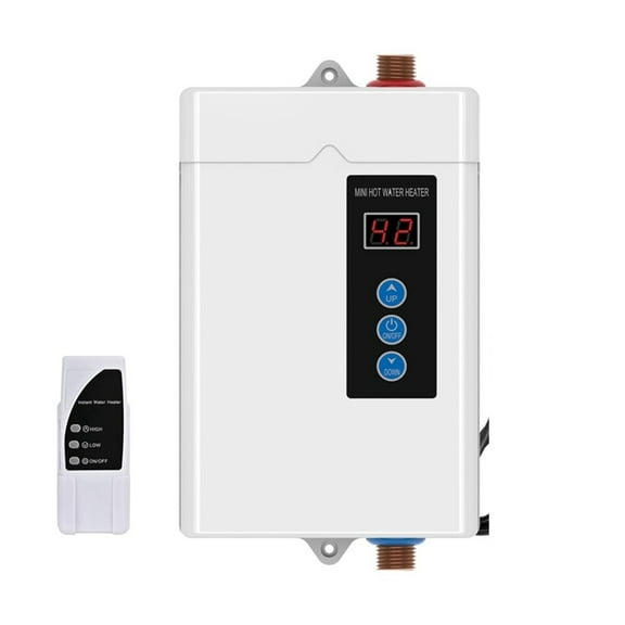 3000W Tankless Water Heater Electric,Instant Hot Water Heater With Remote Control, LCD Touch Screen Water Heat ,Safety Protections