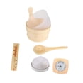 thumbnail image 4 of Juego de cubo y cucharón de madera para sauna Accesorios para spa Termómetro higrómetro de sauna de madera profesional Pantalla de lámpara, 4 of 8
