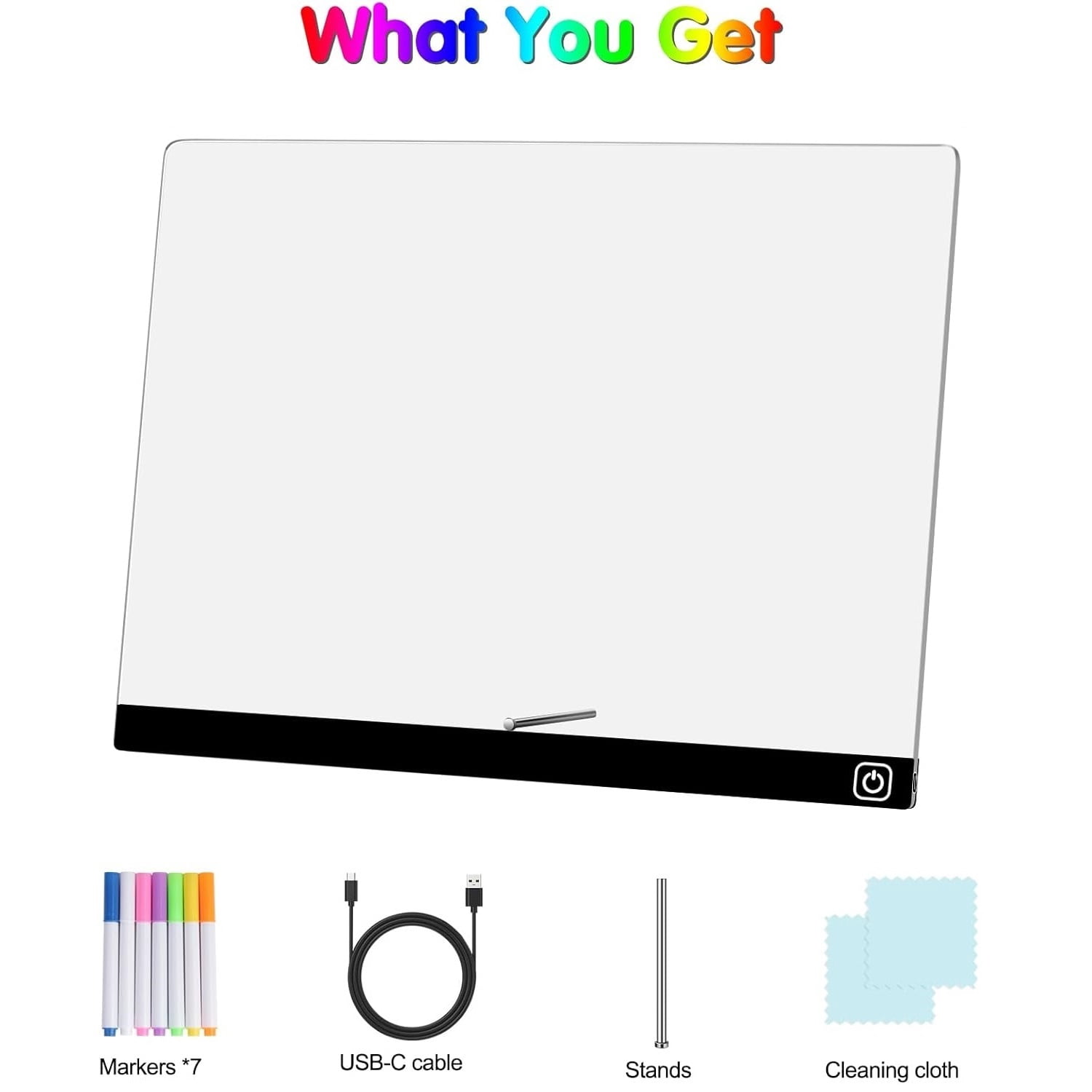 LED Note Board with Colors, 11.8"X7.8" Led Drawing Board for Kids with Stand and 7 Markers, as Night Light for Room/Store/Office Ideal Gift for Festival Decoration