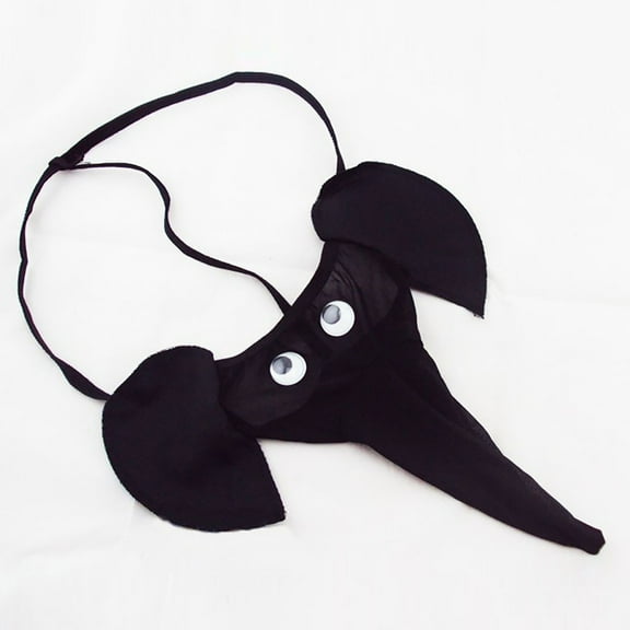 HUPOM Men'S Underwear Brief Underwear for Men Medium Waist Comfort Waist Solid Thong Panties Black One Size