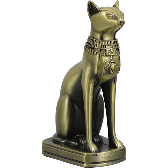 Masteelf  Egyptian Cat Statue Nostalgia Decoration Giant Ancient Statues Miniature Travel Golden